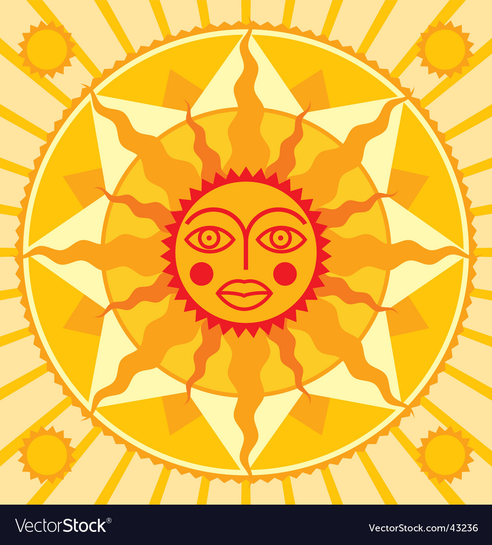 Orange sun Royalty Free Vector Image - VectorStock