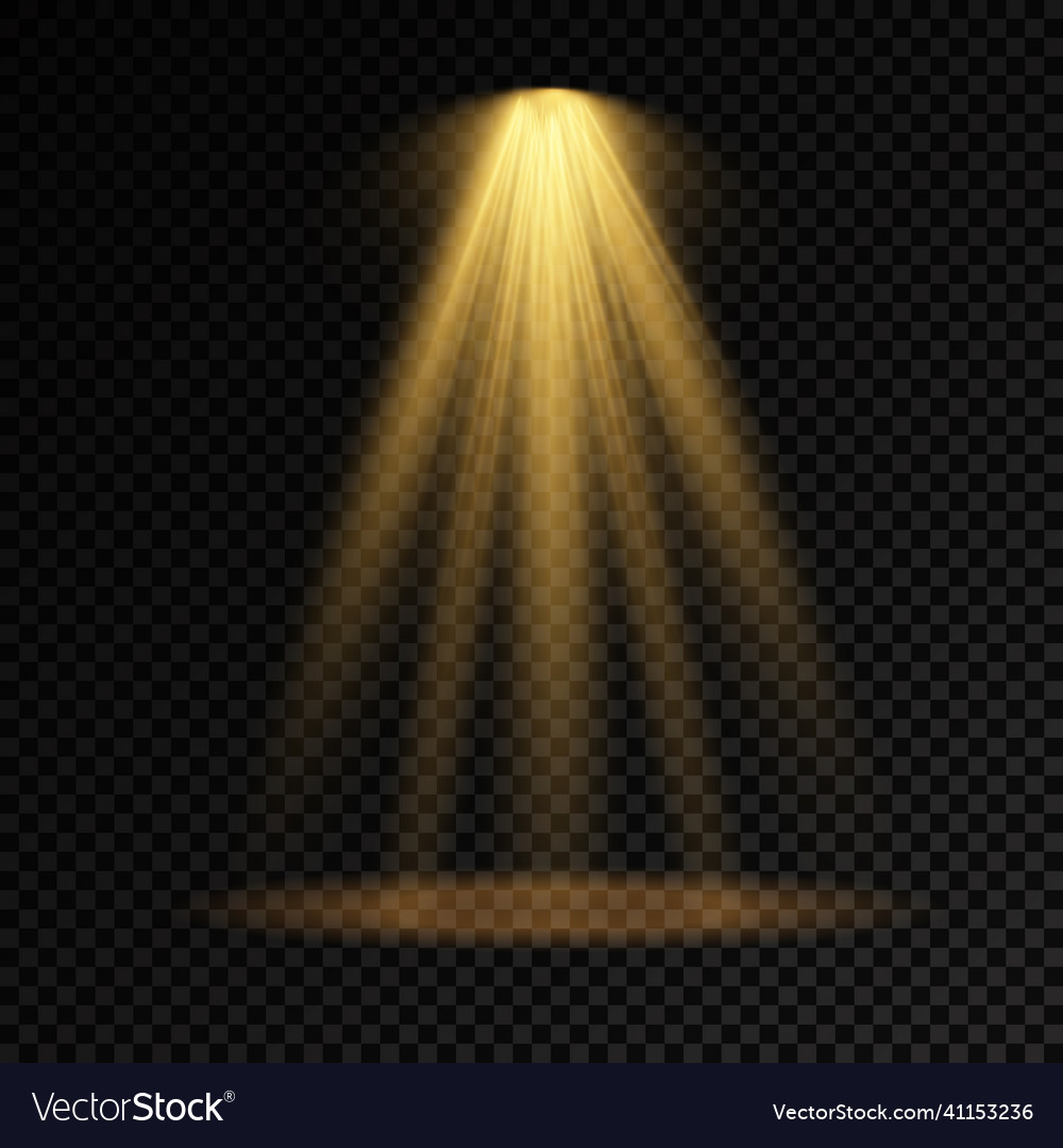 Set of yellow spotlight projector light effect Vector Image