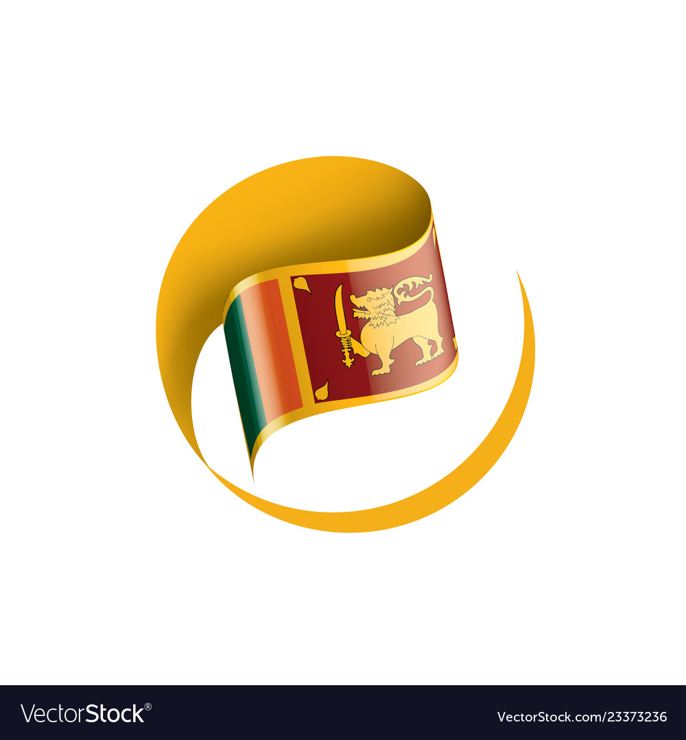 Sri lanka flag on a white