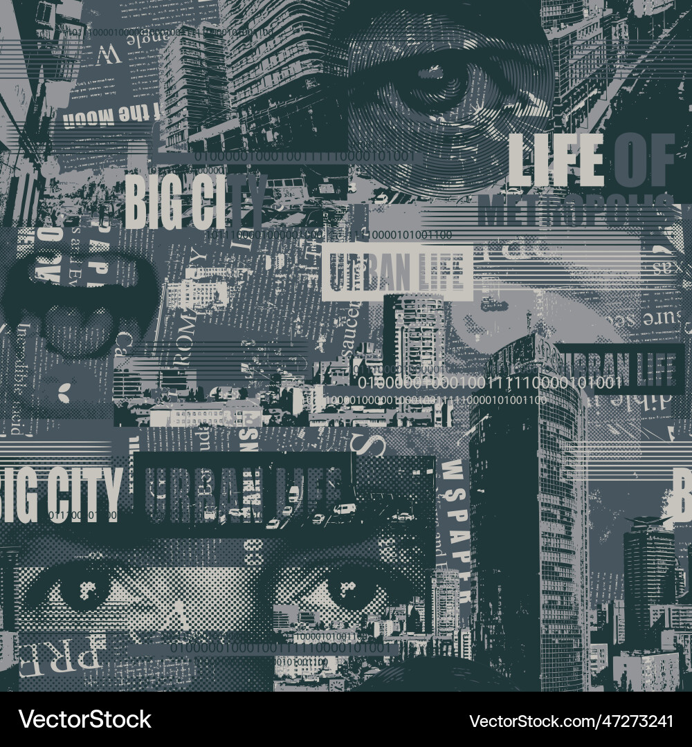 Abstract seamless pattern with newspaper Vector Image