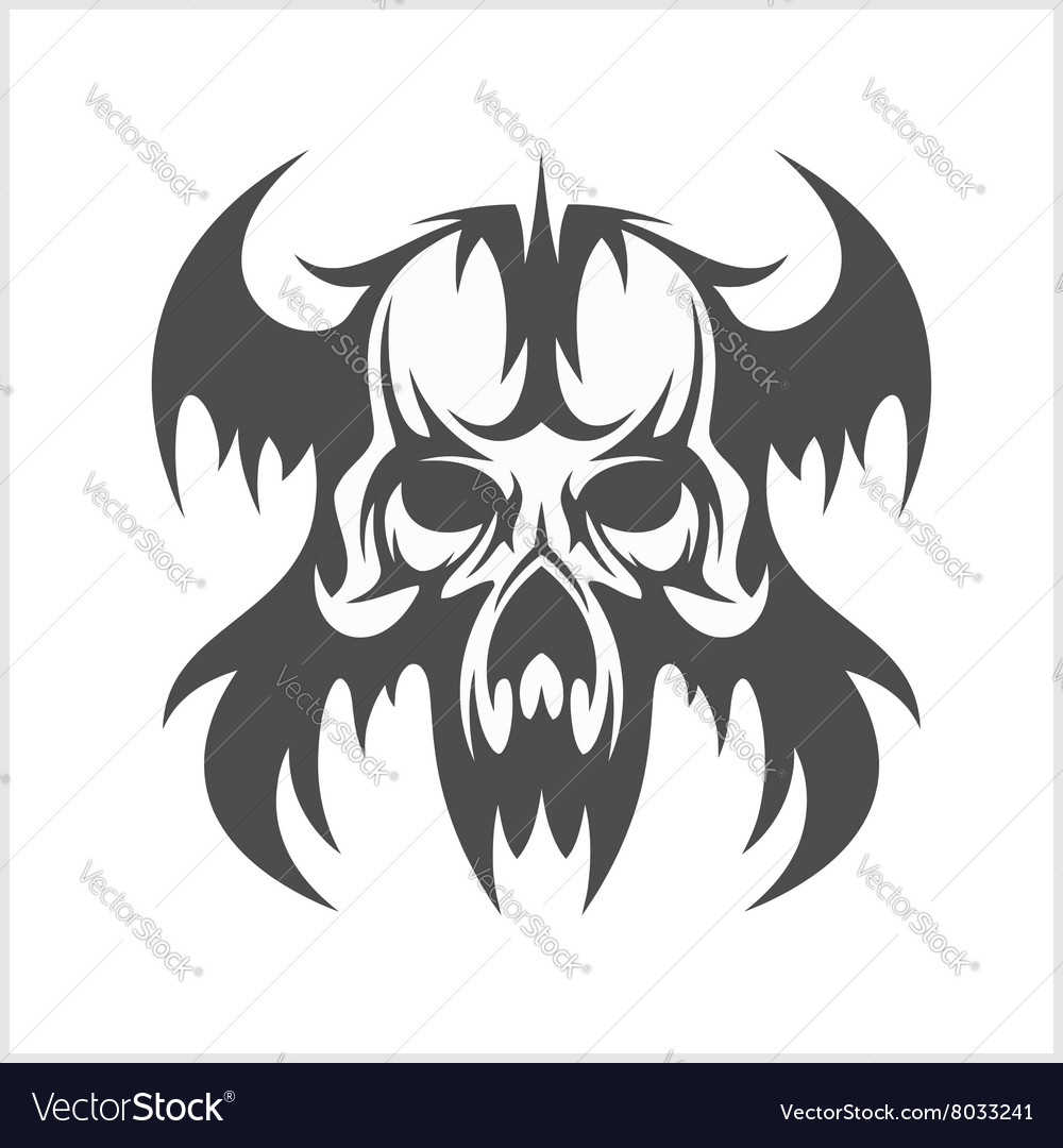 Demon skull on white Royalty Free Vector Image