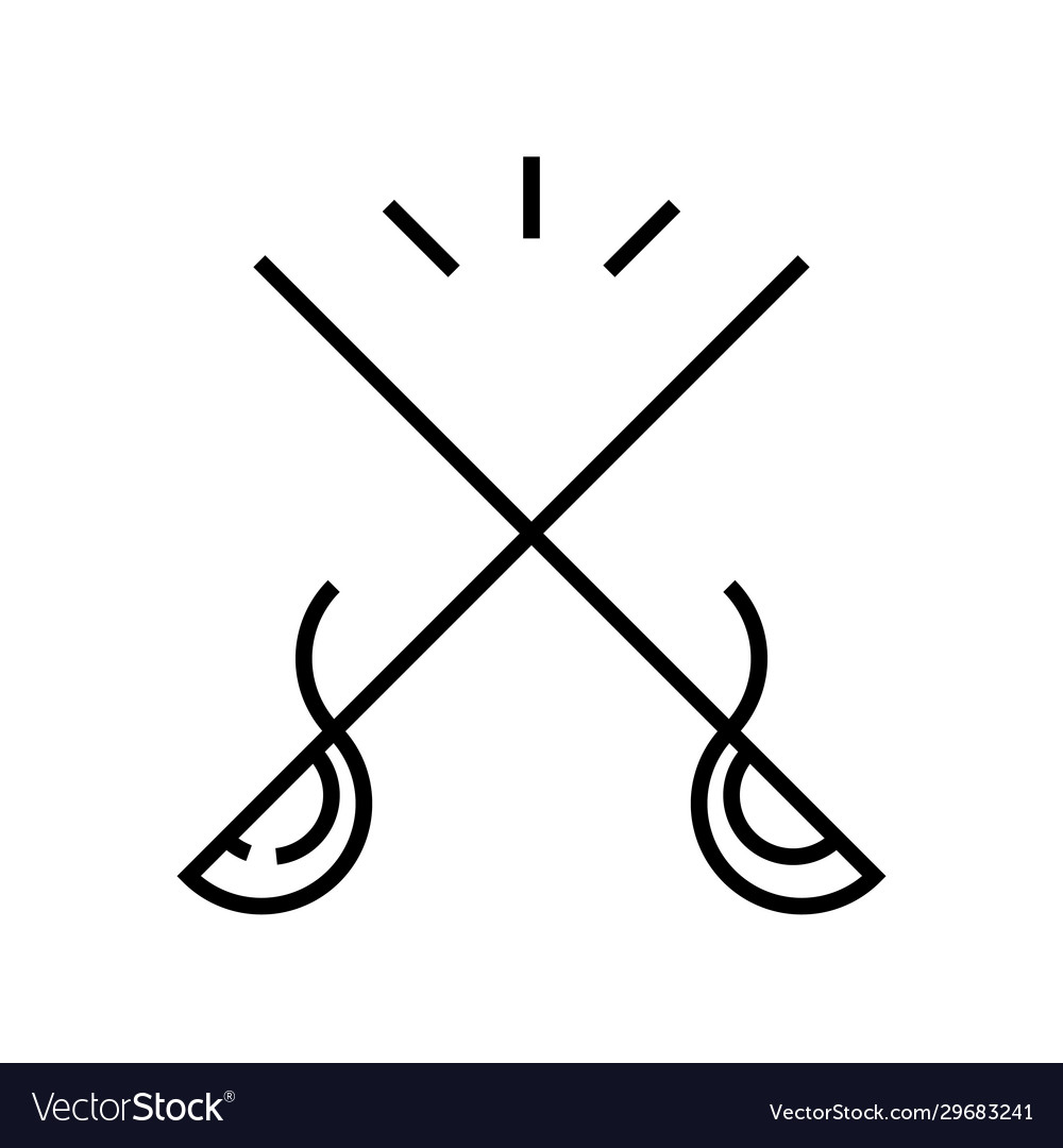 Fencing line icon concept sign outline