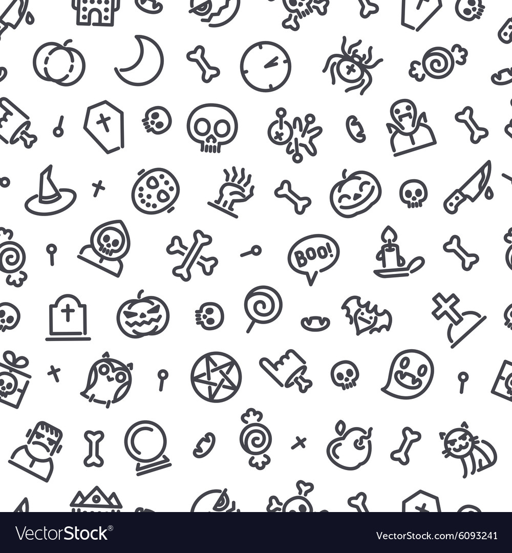 Halloween seamless pattern with icons