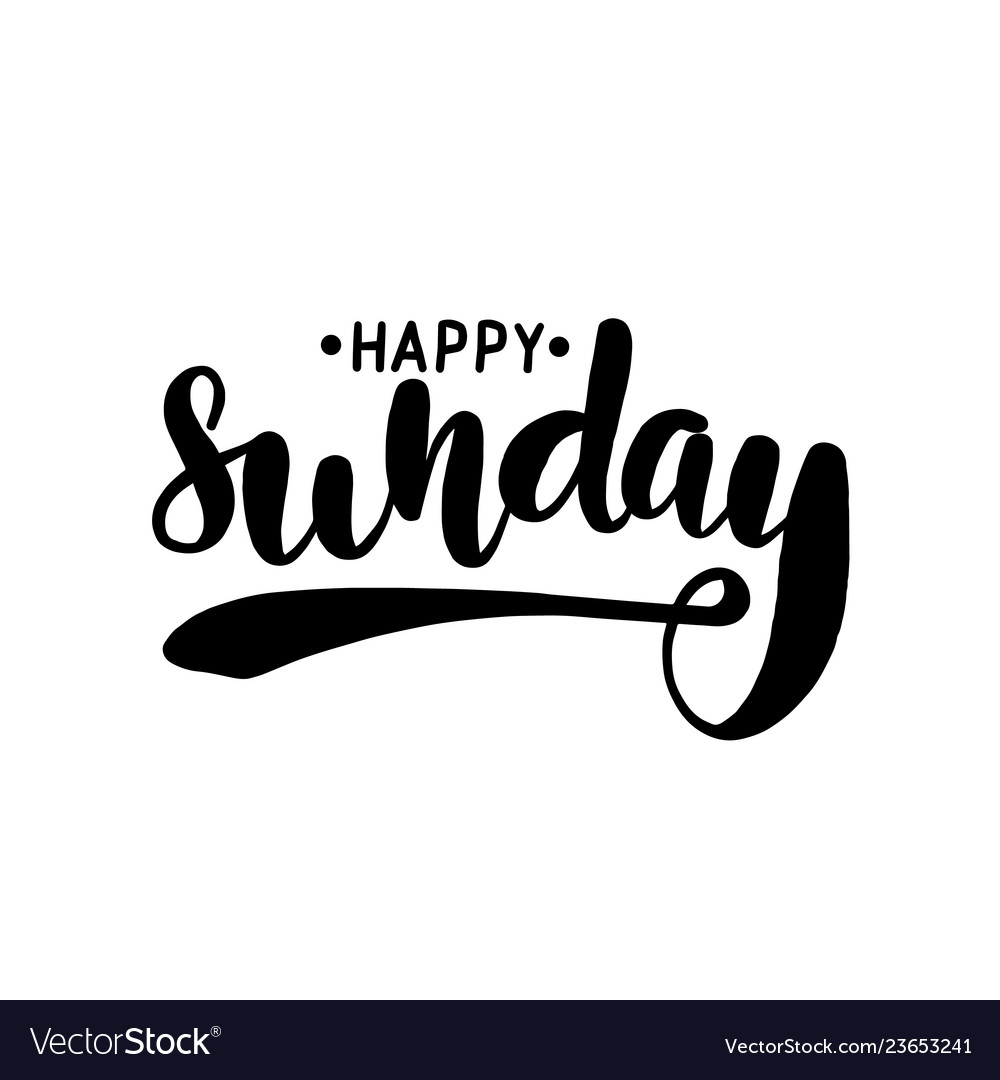 Happy sunday lettering greeting card Royalty Free Vector