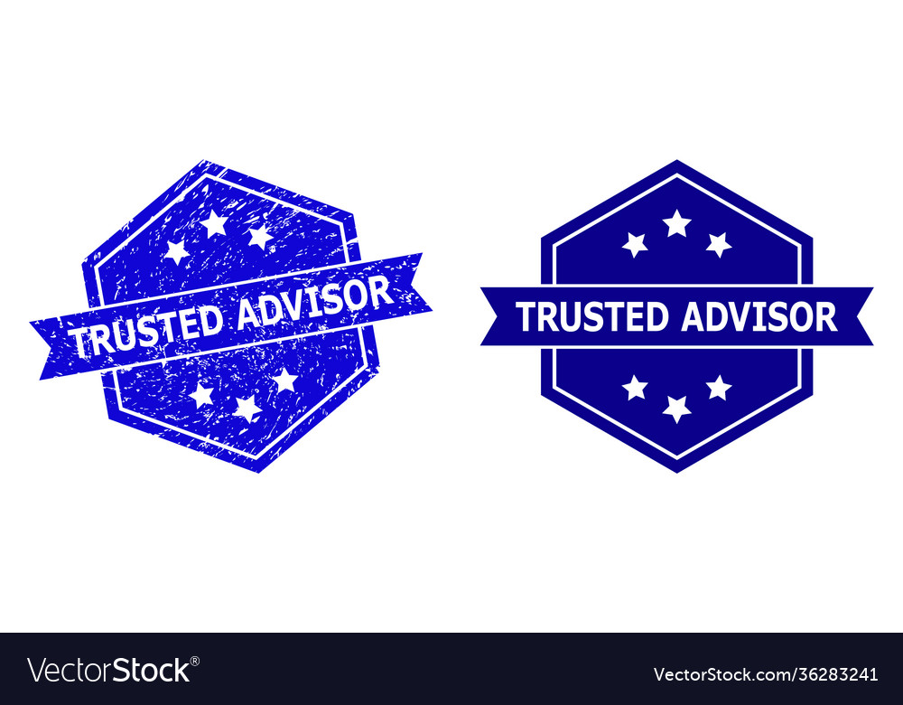 Hexagonal trusted advisor stamp with rubber