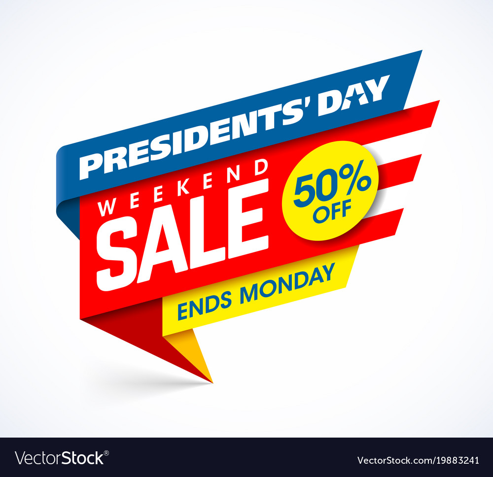 Presidents Day Sale Banner Design Template Big Vector Image