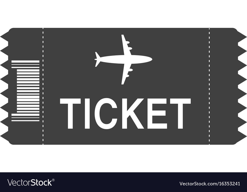 Ticket icon on white background flat style