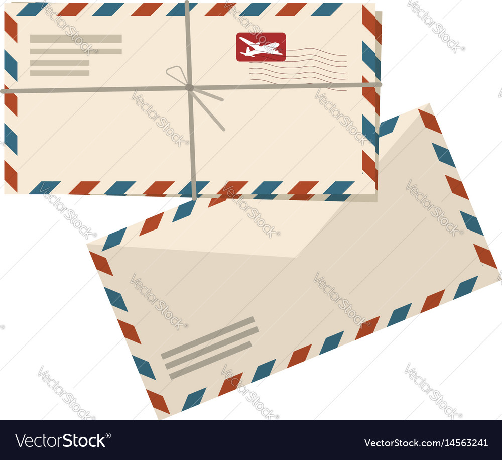 Two airmail envelopes on white