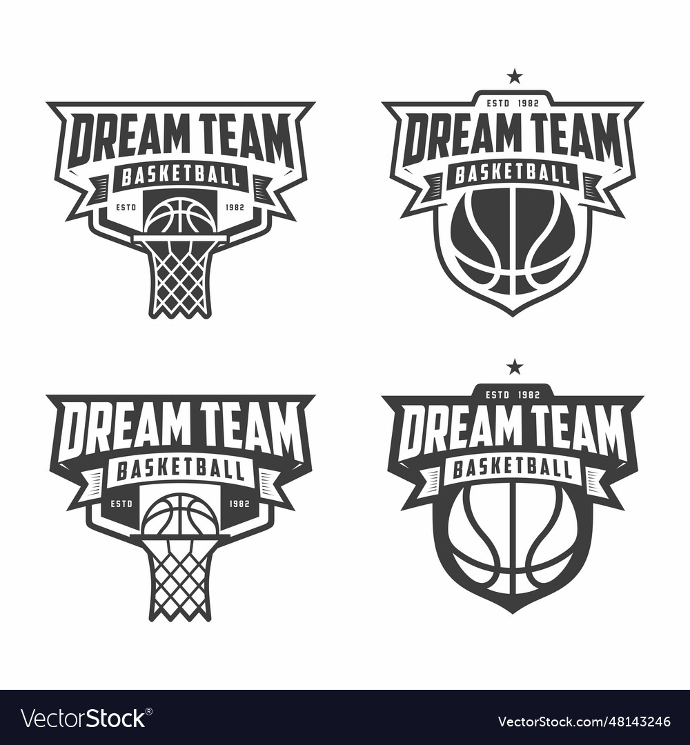 Basketball logo emblem set collection