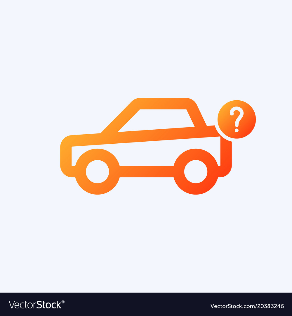 Car icon with question mark Royalty Free Vector Image