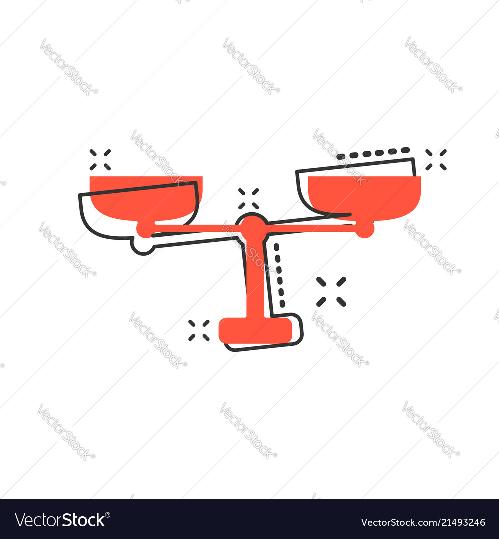 Cartoon scale weigher icon in comic style Vector Image