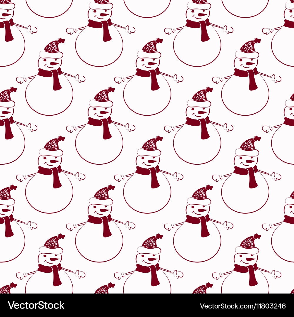 Funny snowmen seamless pattern Royalty Free Vector Image