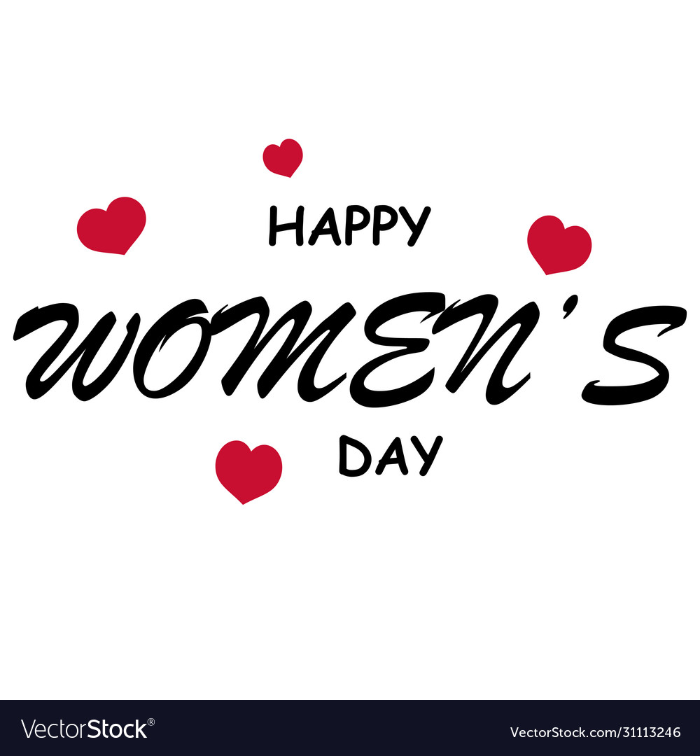 Happy womens day with heart empty background