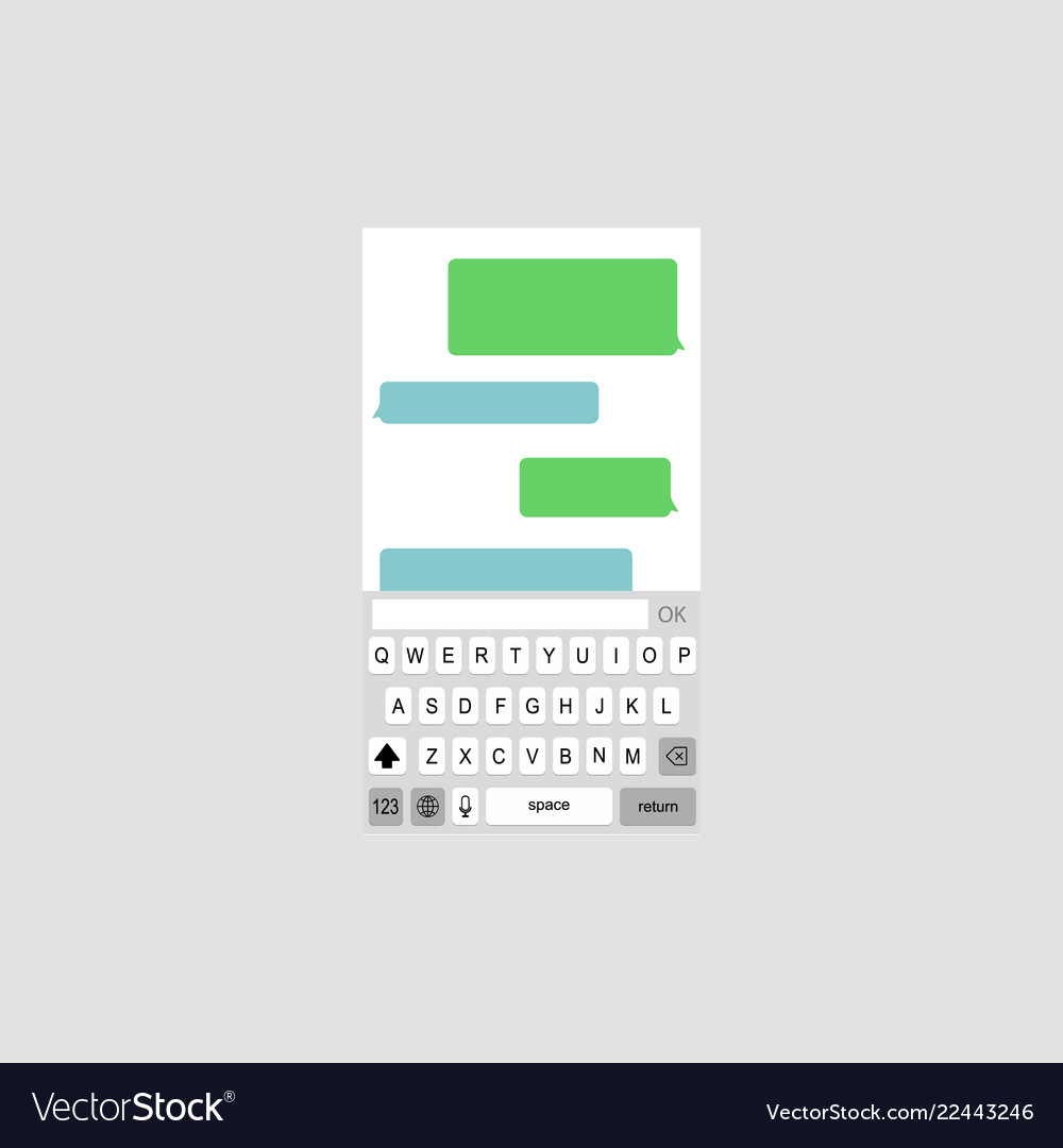 Keyboard with chat bubbles Royalty Free Vector Image