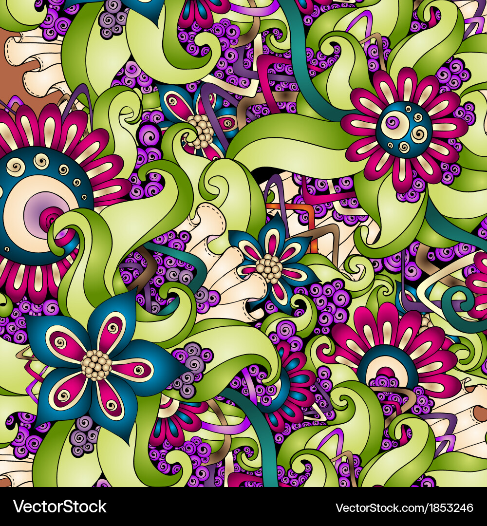 Seamless flower retro background pattern Vector Image
