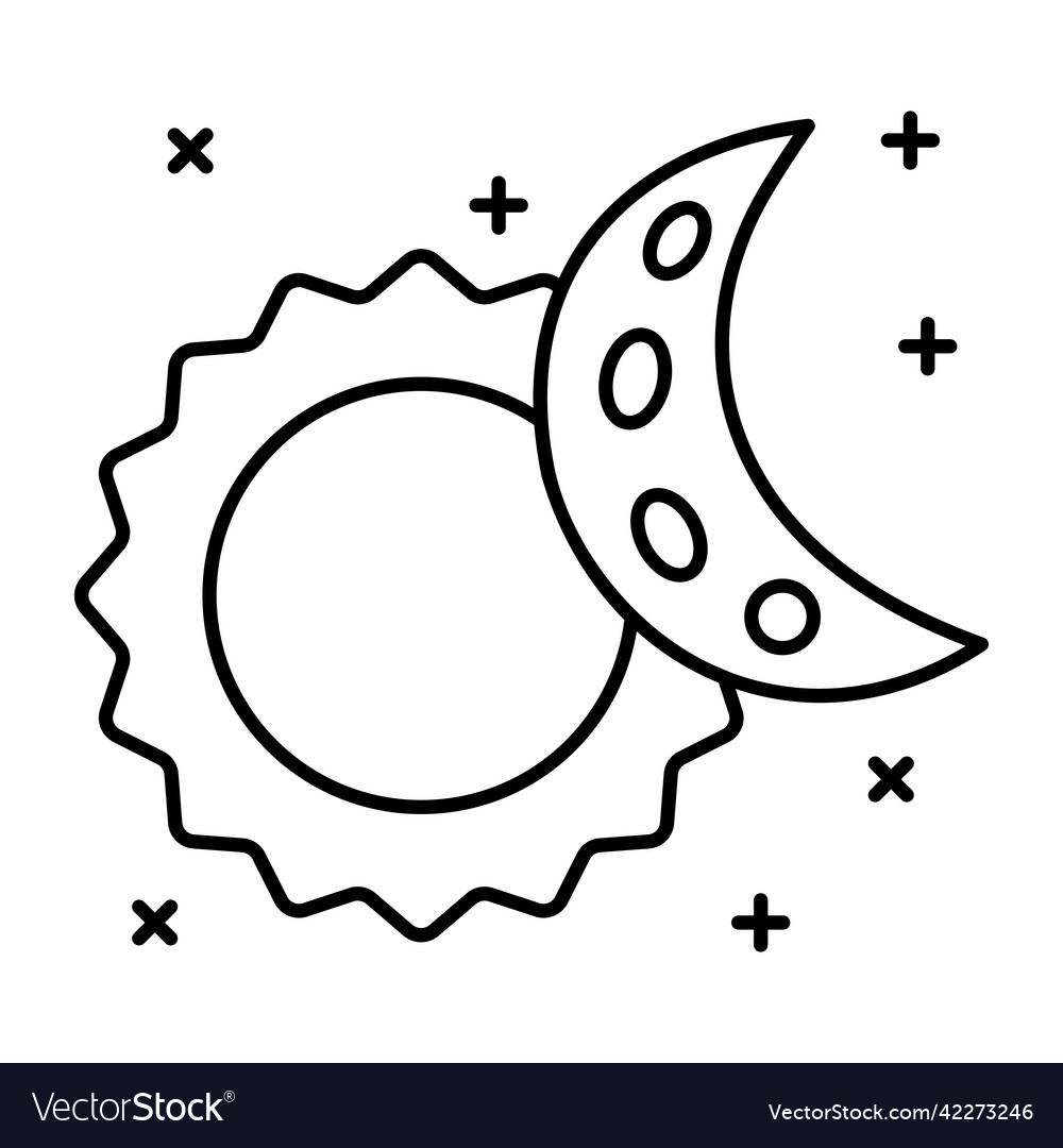 Sun eclipse Royalty Free Vector Image - VectorStock