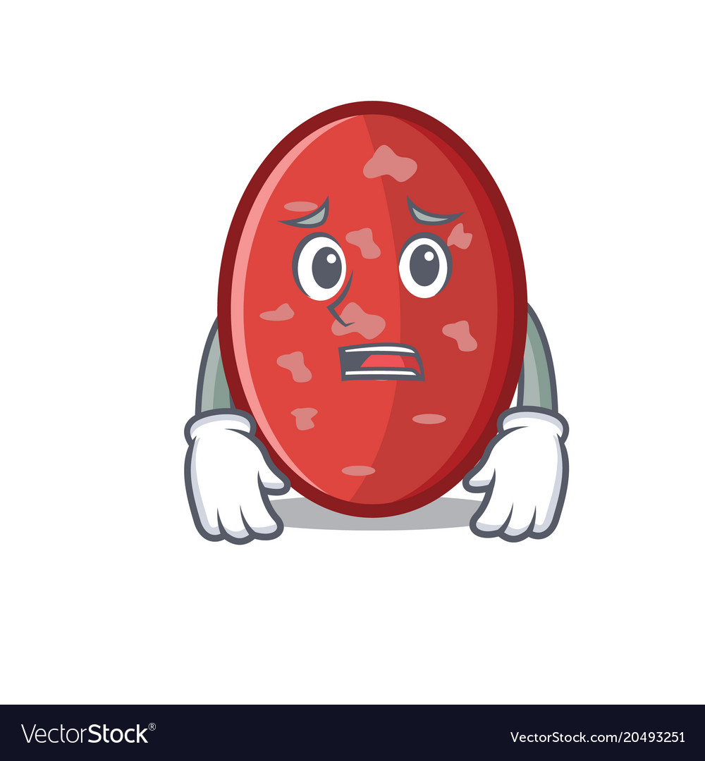 Afraid salami mascot cartoon style