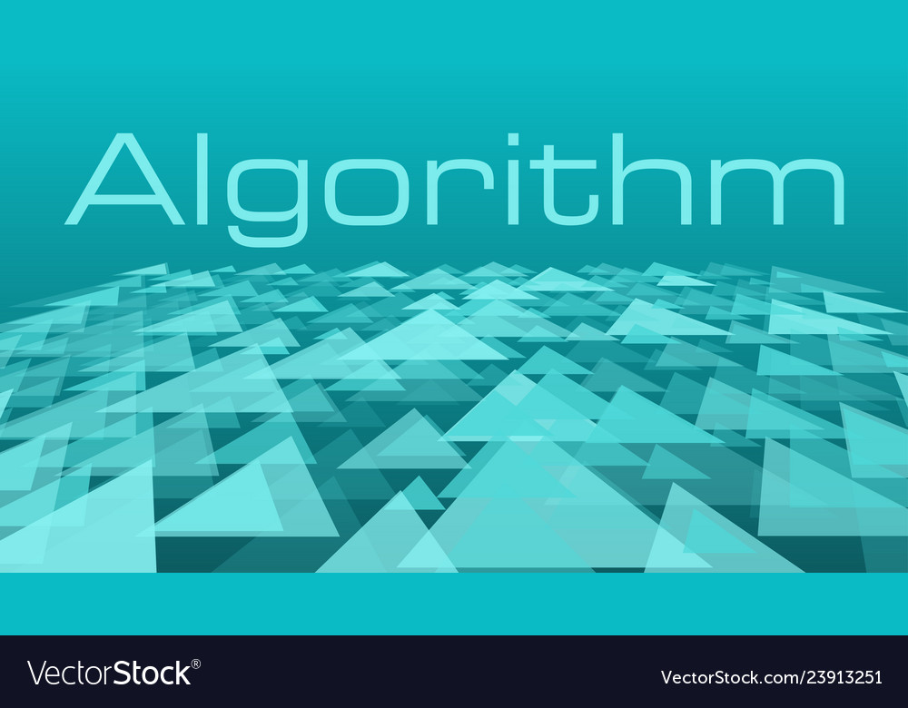 Algorithm concept triangles shapes abstraction Vector Image