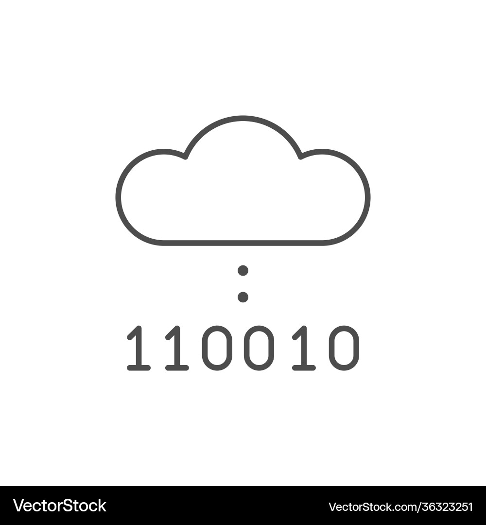 Cloud computing line outline icon Royalty Free Vector Image