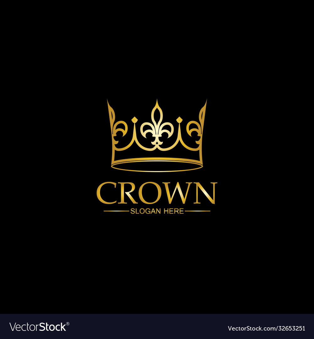 Crown logo template icon Royalty Free Vector Image