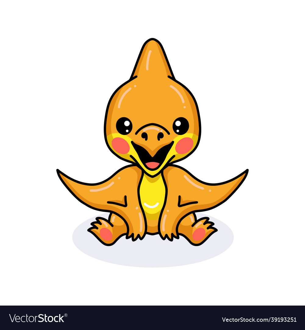 Cute Cartoon Baby Dinosaur Character Yellow Flying Pterodactyl,  Advertising, Monster, Pterodactyl PNG and Vector with Transparent  Background for Free Download