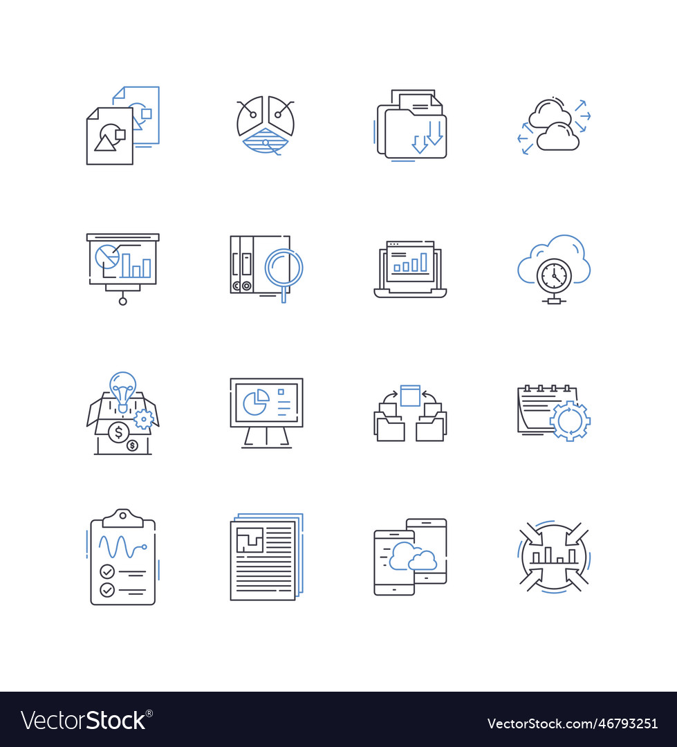 Evidence und Equipment Line Icons Sammlung