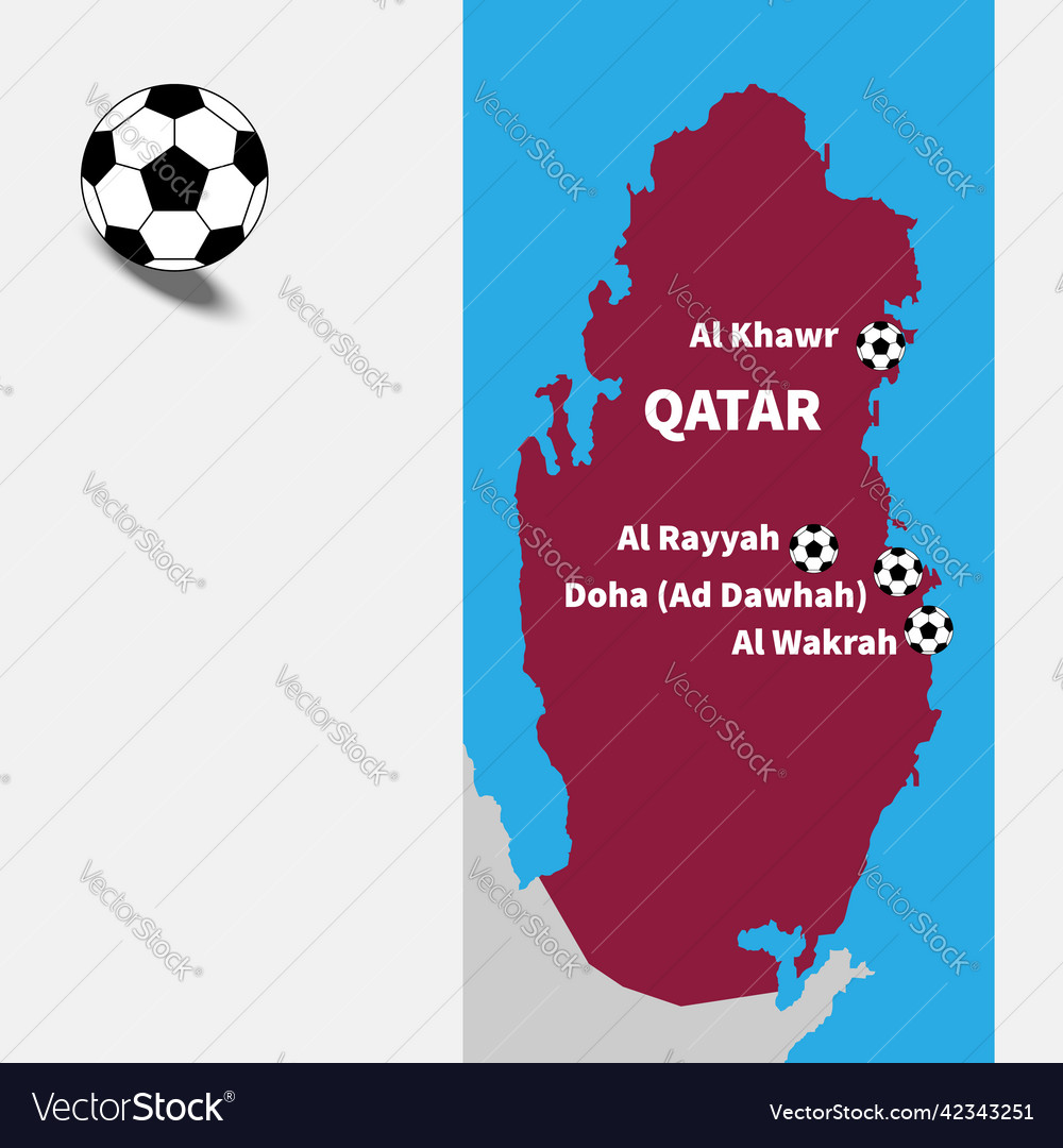 Football competition poster in qatar flag colors