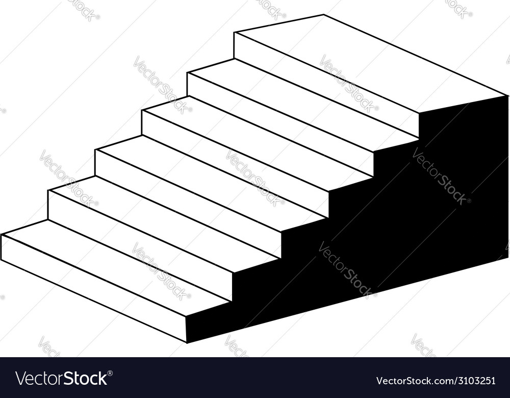 Isometric object stair architectural 3d object Vector Image