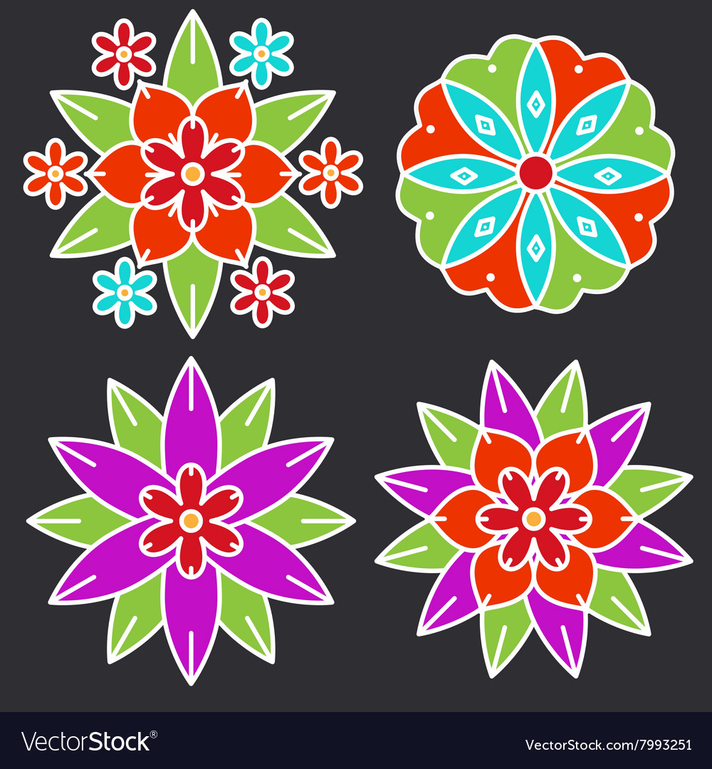 Kolam style elements Royalty Free Vector Image