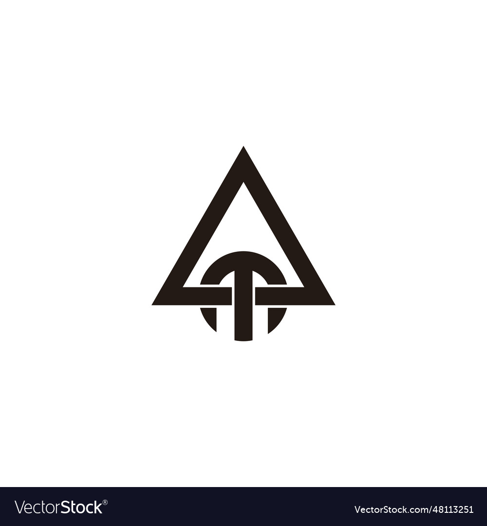 Letter m triangle circle geometric symbol simple Vector Image