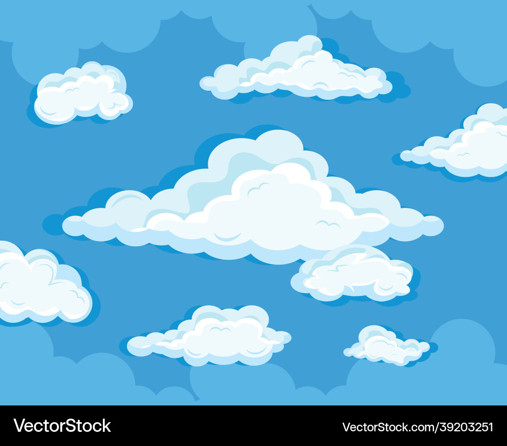 Sky clouds icon group Royalty Free Vector Image
