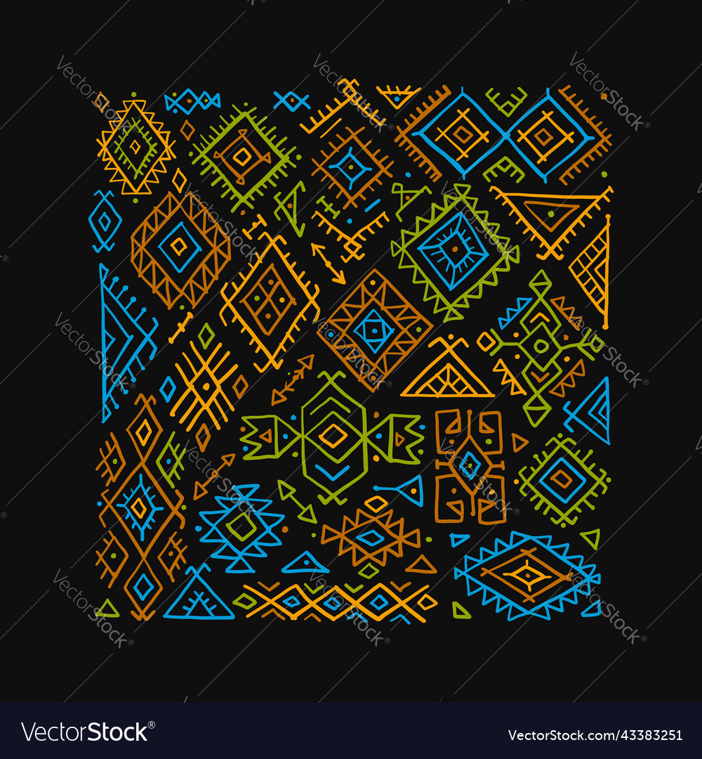 Tribal decorative background ethnic collection Vector Image