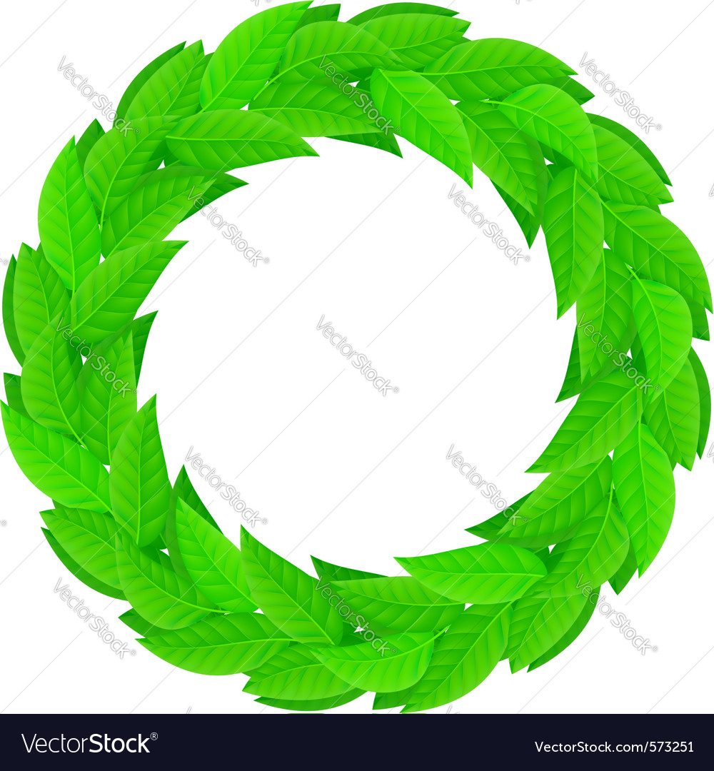 Wreath of leaves Royalty Free Vector Image - VectorStock