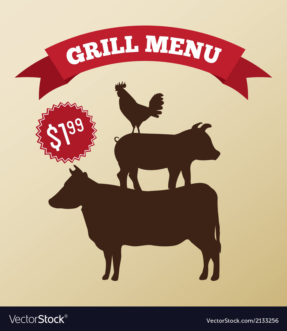 Grill menu over pink background