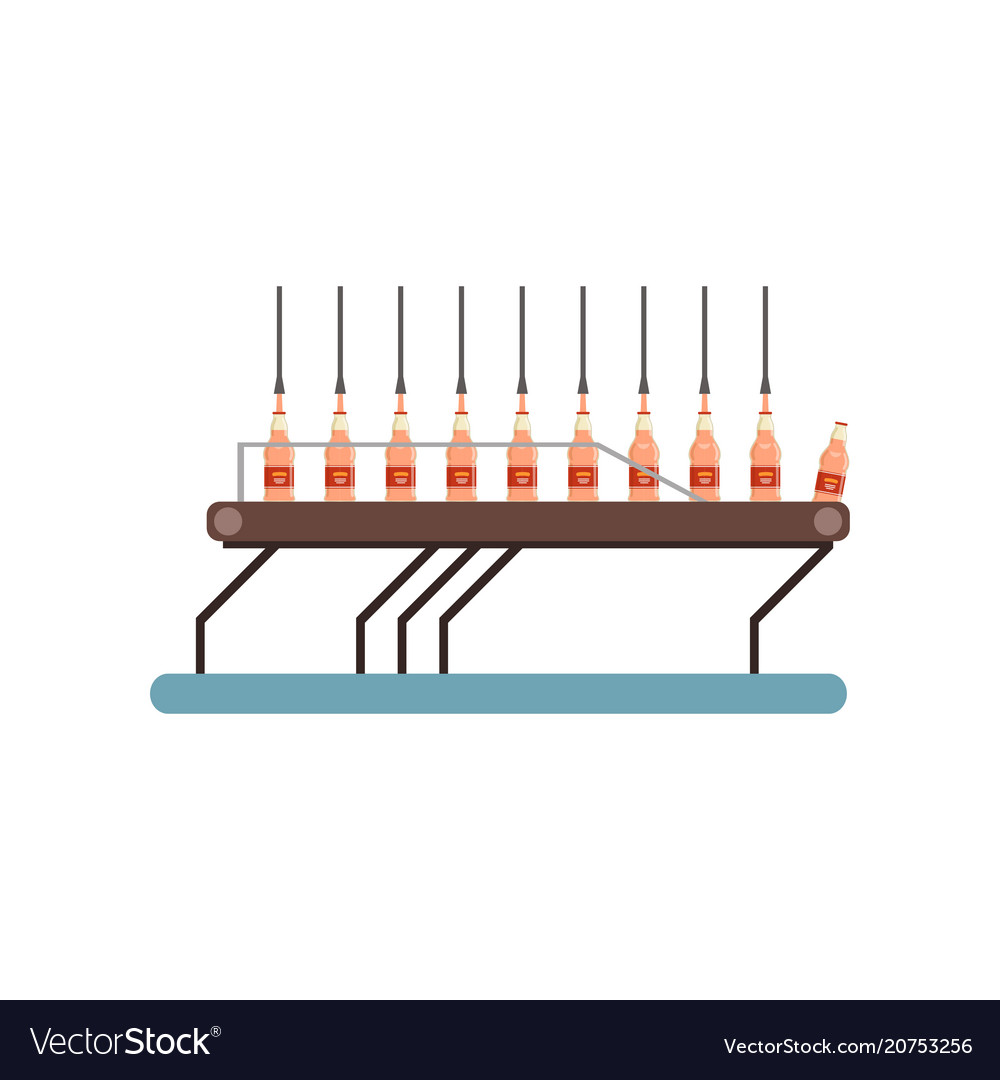 Juice bottled on a conveyor line production