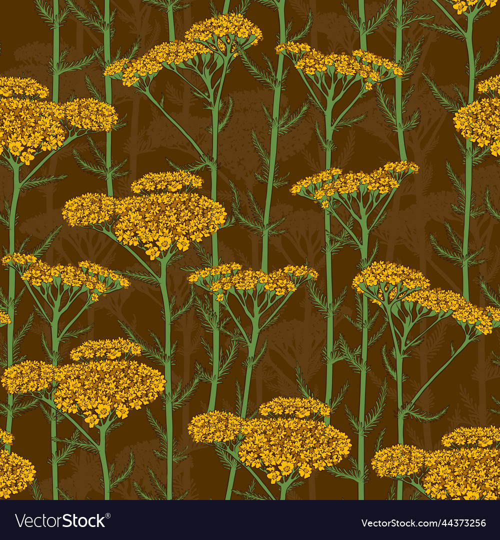 Seamless mustard pattern with blooming yellow Vector Image