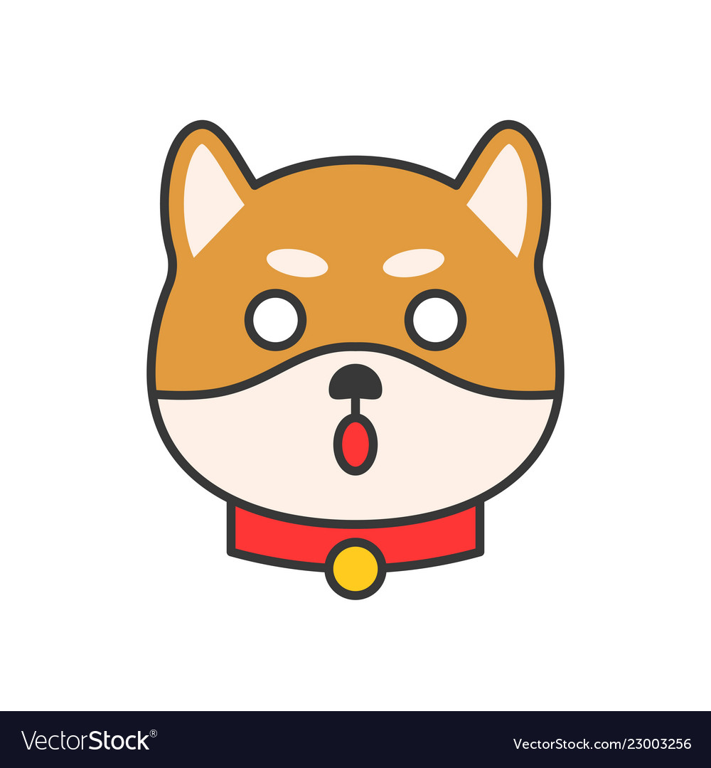 Shiba inu emoticon gefüllt Kontur Design