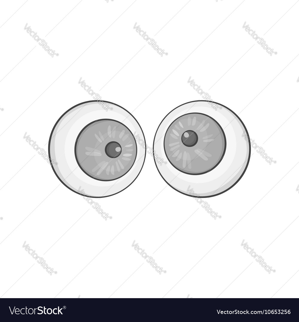 Slant eyes icon black monochrome style Royalty Free Vector