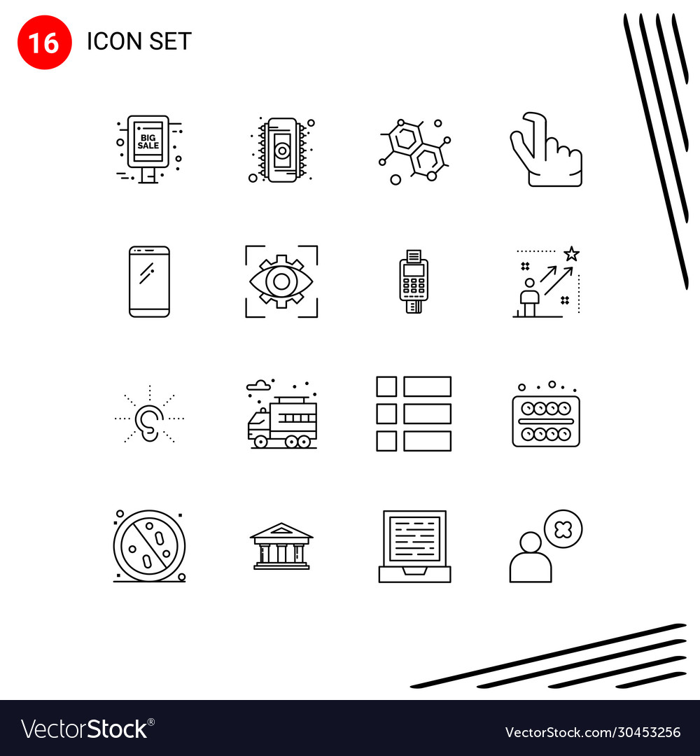 Stock icon pack 16 line signs and symbols