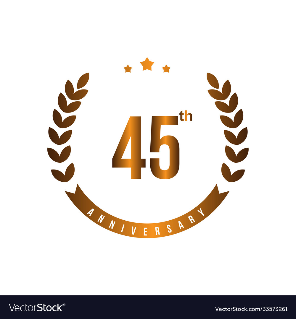 45 Th Anniversary Template Design Royalty Free Vector Image