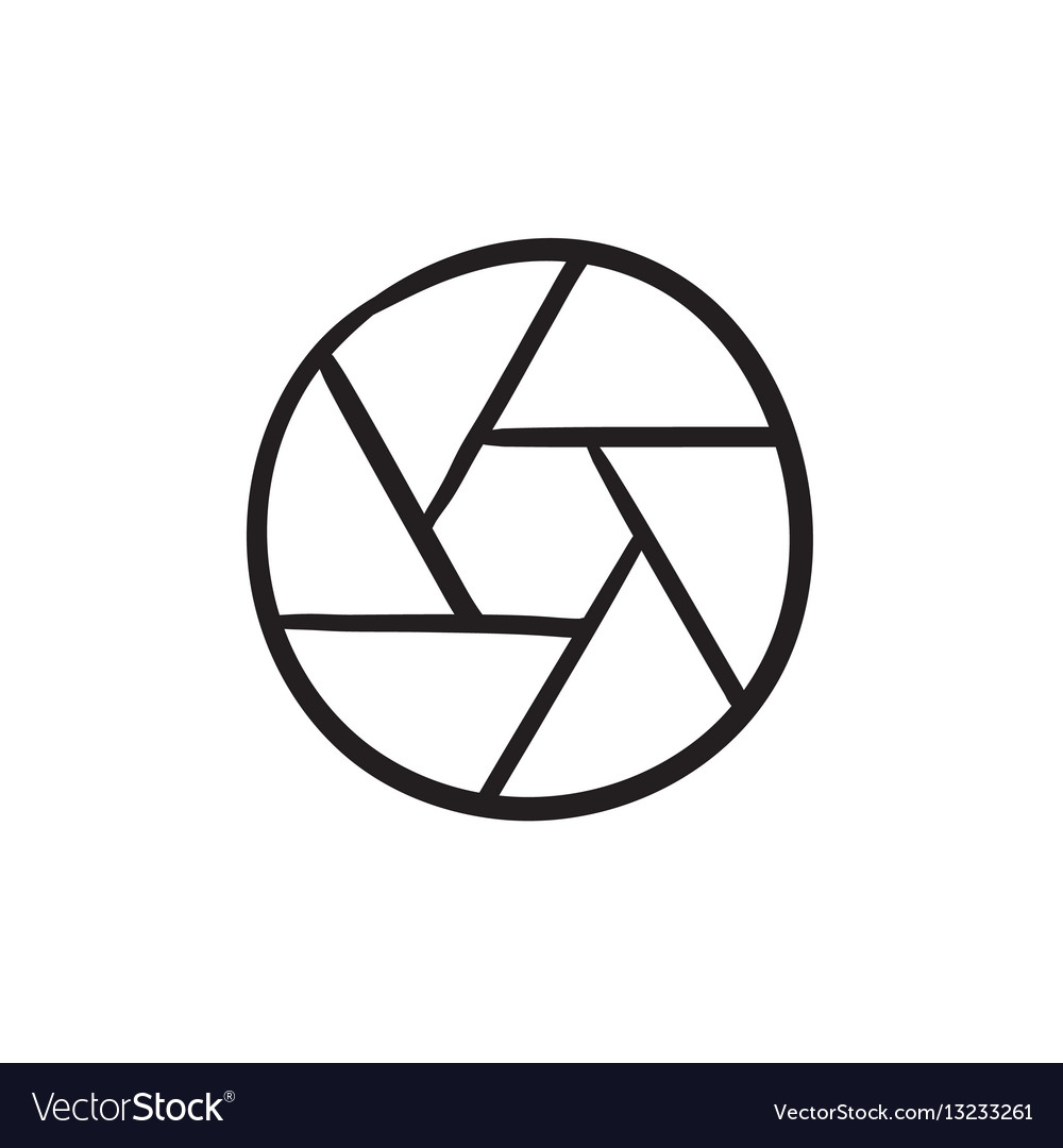 Camera shutter sketch icon Royalty Free Vector Image