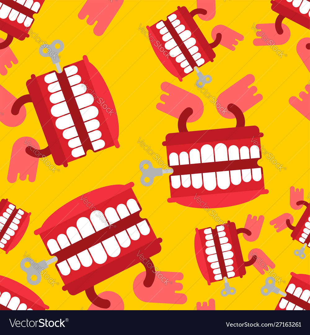 Chatter teeth toy pattern seamless april fools