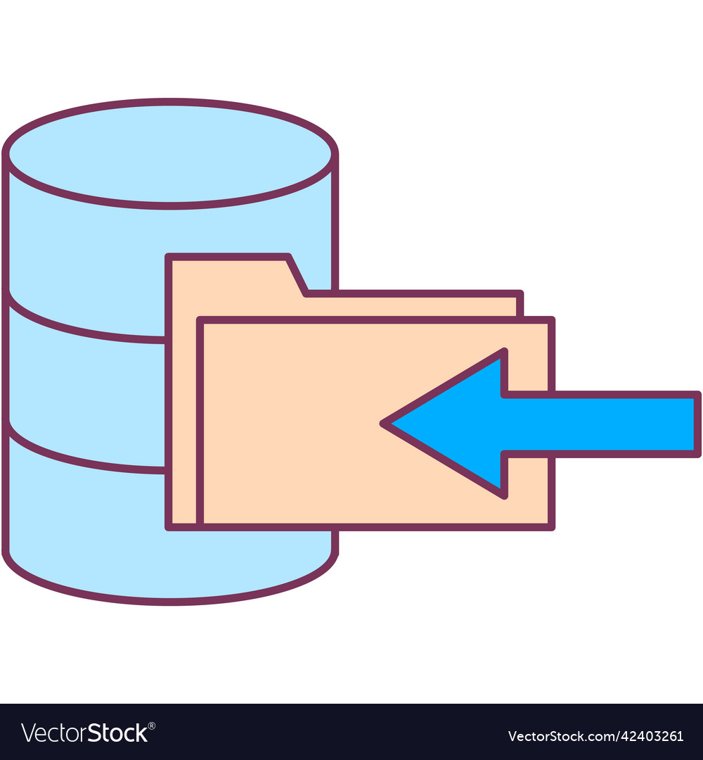 Data backup icon digital cloud database Royalty Free Vector