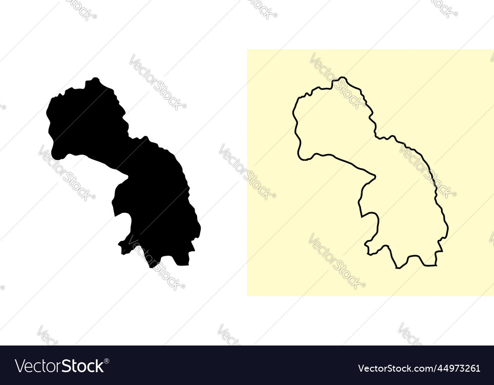 Kuk s map albania europe filled and outline map Vector Image