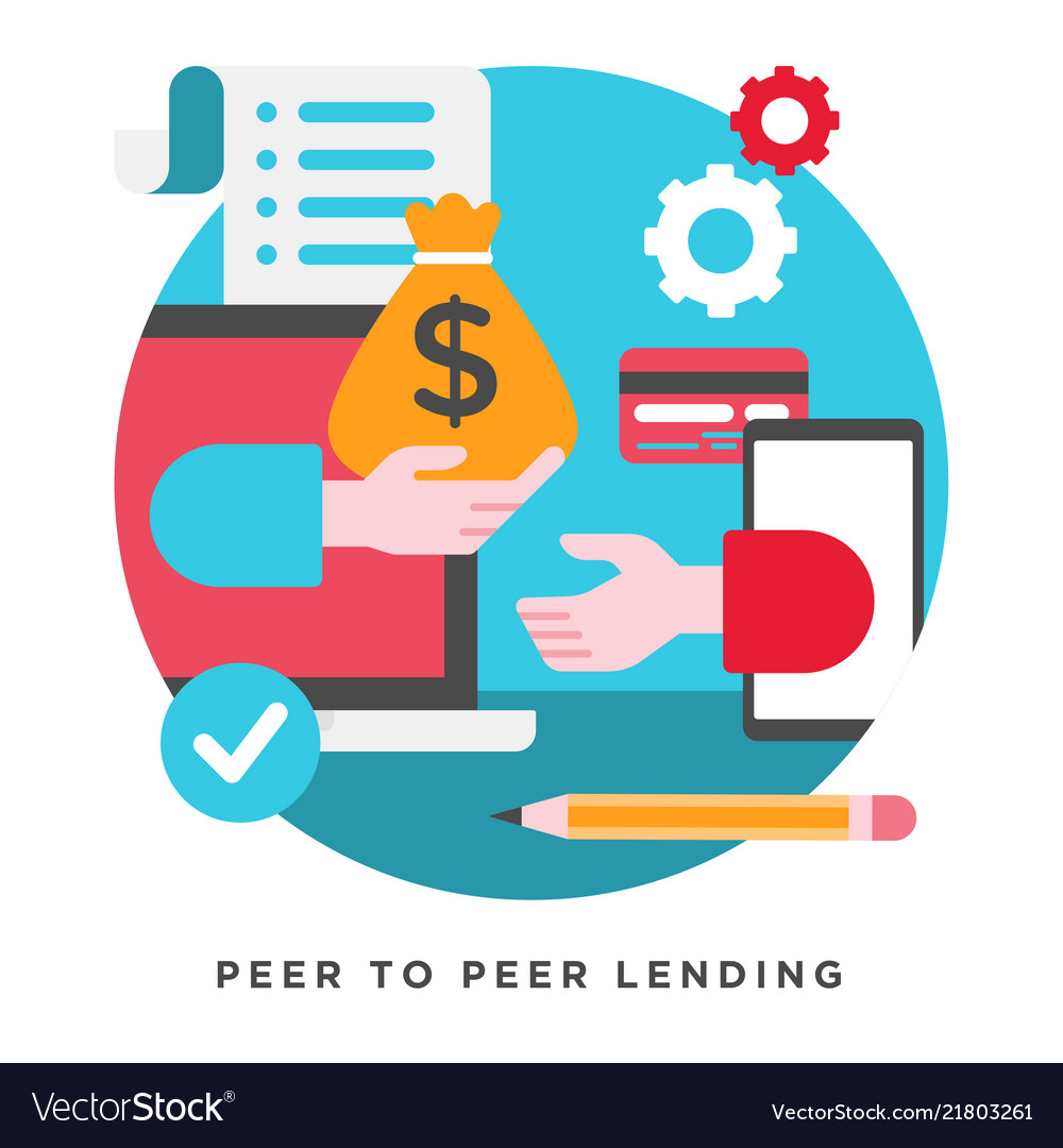 Peer to lending Royalty Free Vector Image VectorStock