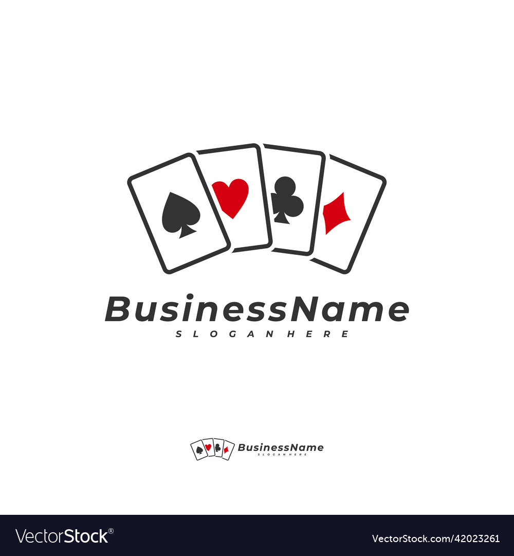 Poker card logo template creative gambling logo Vector Image