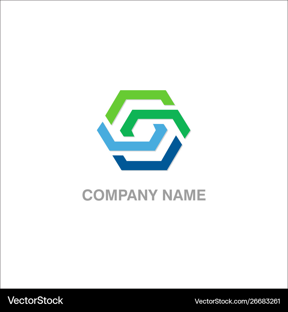 Polygon connect technology logo Royalty Free Vector Image