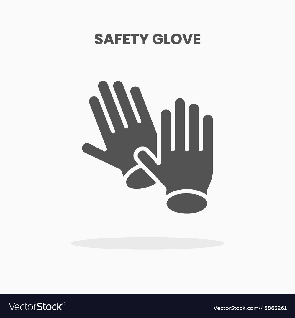 Safety glove glyph icon