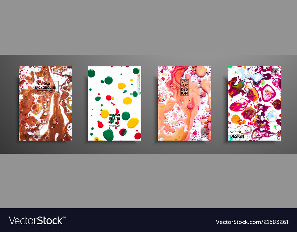 Set colorful paint design templates Royalty Free Vector
