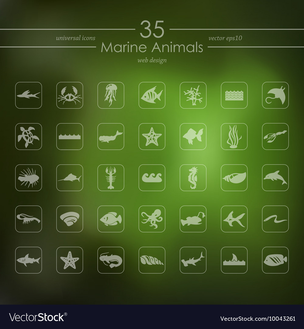 Set of marine animals icons